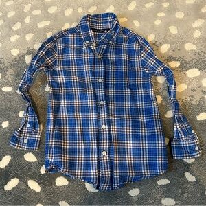 Janie and Jack Blue and White Checkered Shirt